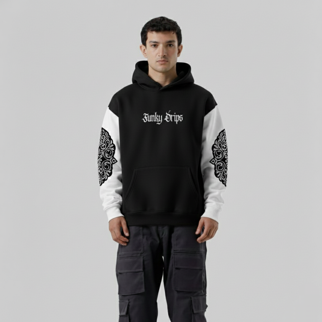 Oversized hoodie EMBROIDERED SLEEVES