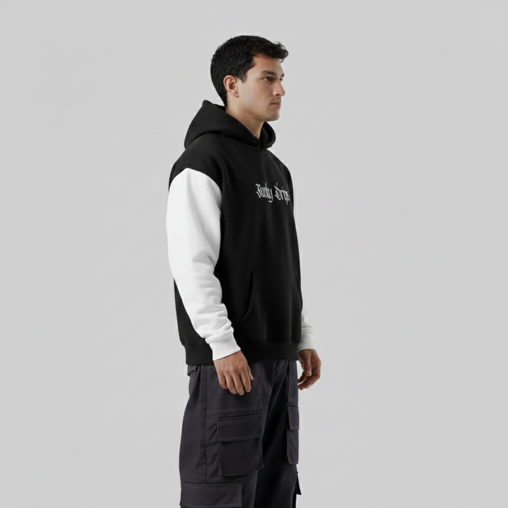 OVERSIZED HODDIE BLACK/WHITE COMBO