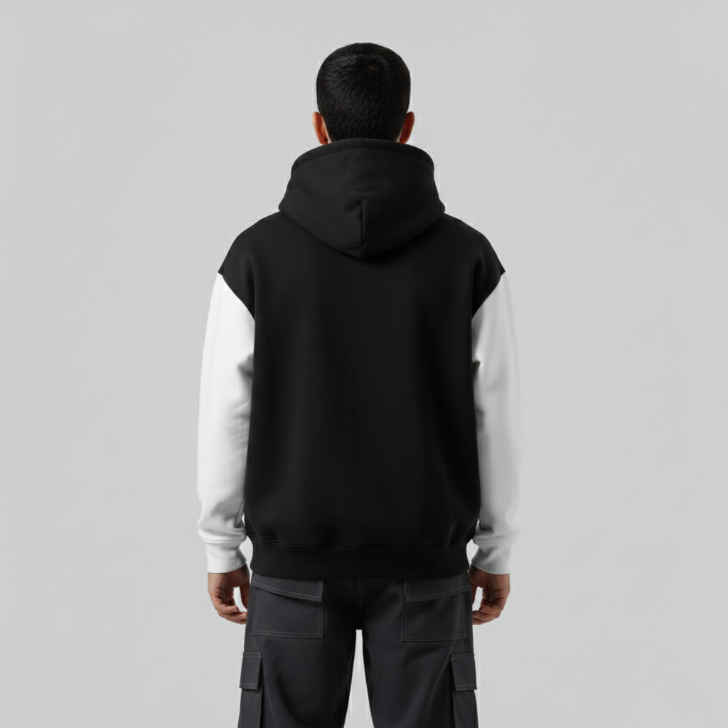 OVERSIZED HODDIE BLACK/WHITE COMBO